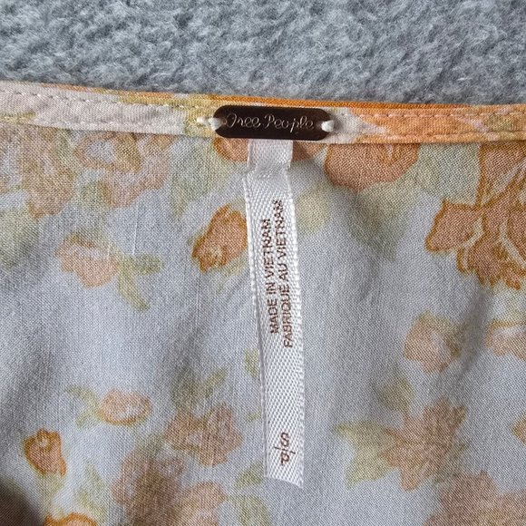 Free People Women Sz S Loretta Floral Ruffle Boho Cottagecore Tunic Top Festival - Picture 4 of 16